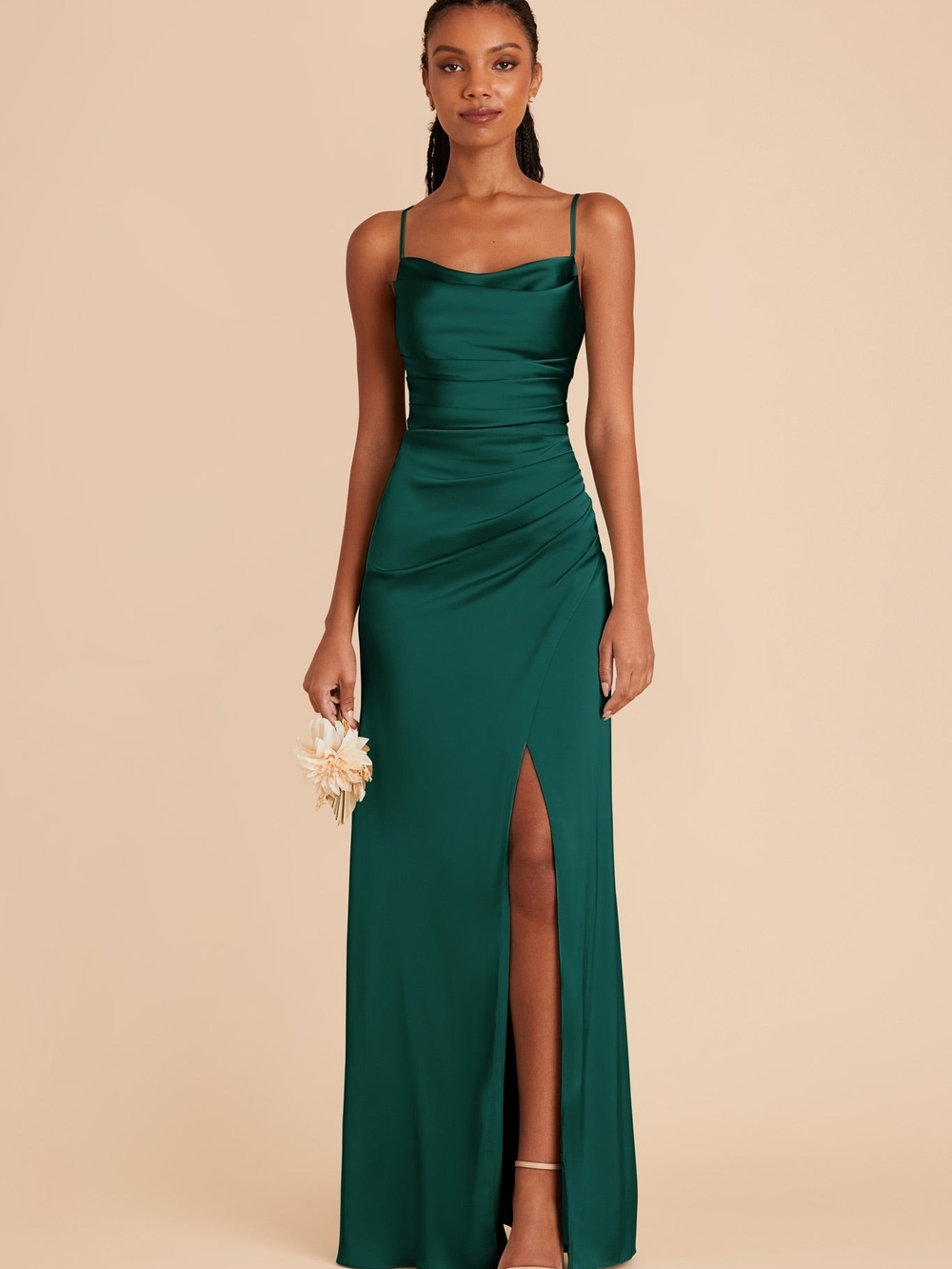 Birdy Grey Bridesmaid Dress In Emerald Matte Satin
